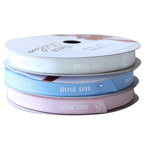 톡톡팬시 굿즈 ROSE DAY 프린팅 포장리본 3p 세트, NO3, 13.5m
