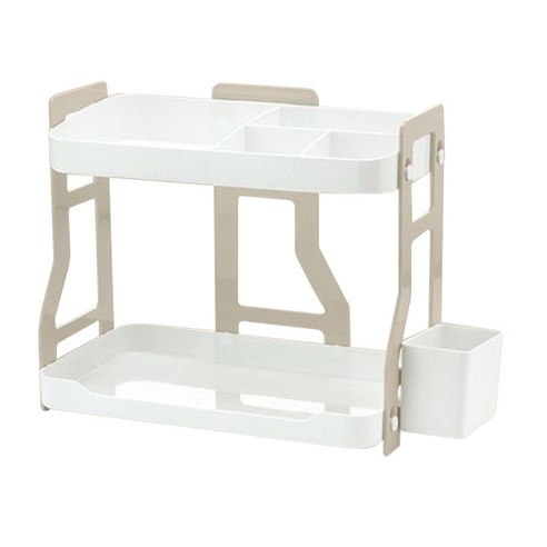 라인 홈 더블 다용도 욕실선반 31.8 x 15 x 27.2 cm, 베이지, 1개