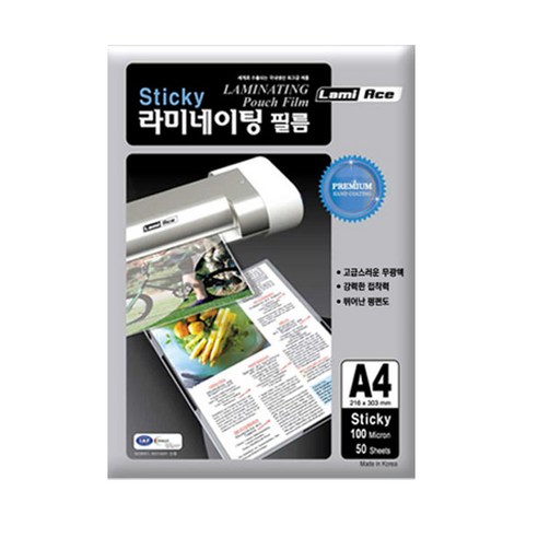 라미에이스 STICKY 코팅필름 100MIC, A4, 50개 - 코팅필름 | 쿠팡