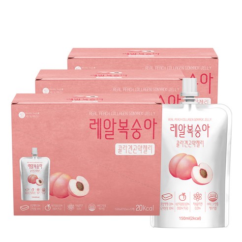 바로푸드 레알복숭아 콜라겐 곤약젤리, 150ml, 20개