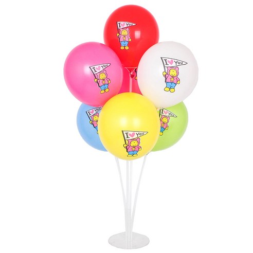 파티쇼 풍선꽂이장식세트70cm 컬러풀, 죠이베어아이러브유, 1세트