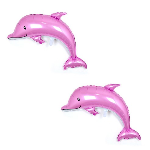 와우파티코리아 웃음 돌고래 은박풍선, 핑크, 2개입