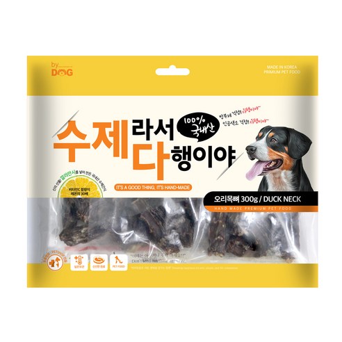 바이독 수제라서다행이야 강아지 간식, 오리목뼈, 1개