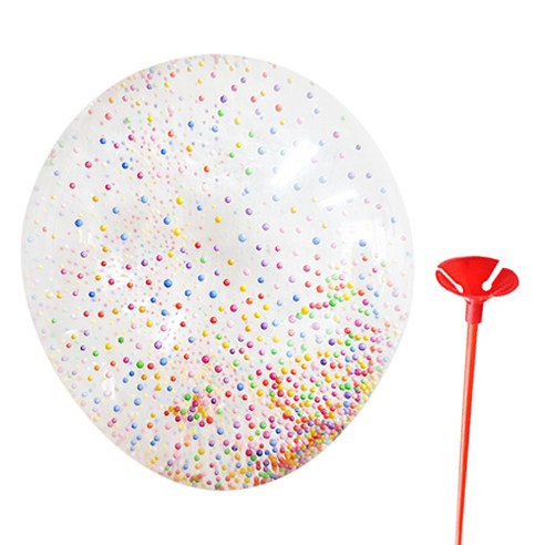 와우파티코리아 아이스크림 구슬풍선 투명 30cm + 컵스틱 랜덤 발송, 혼합 색상, 10세트 - 컨페티풍선 | 쿠팡