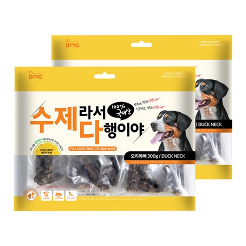 바이독 수제라서다행이야 강아지 간식, 오리목뼈, 2개입