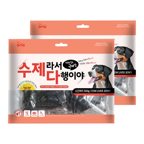 바이독 수제라서다행이야 강아지 간식, 소간져키, 2개입