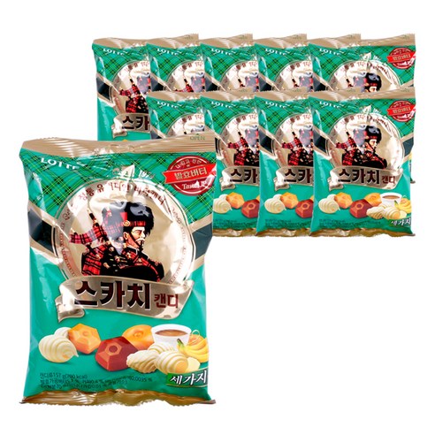 롯데제과 스카치 캔디 세가지, 157g, 10개