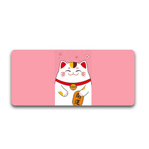 알럽컴 행운의 고양이 마우스 장패드 400 x 900 x 3 mm, 10TYPE(핑크), 1개
