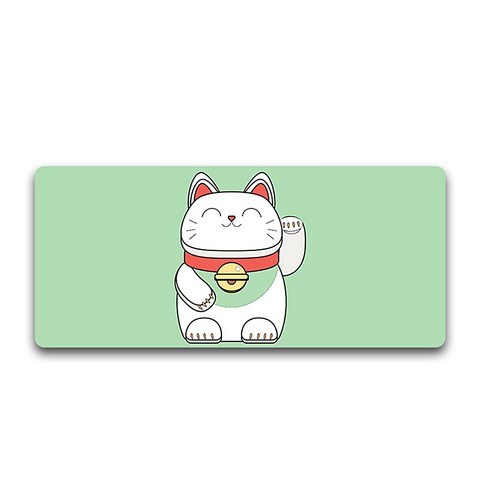알럽컴 행운의 고양이 마우스 장패드 400 x 900 x 3 mm, 4TYPE(민트), 1개