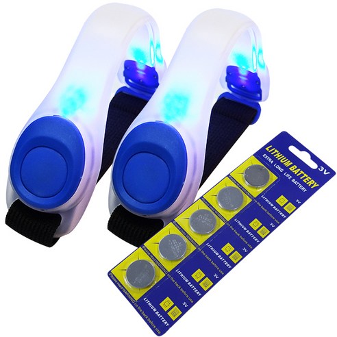 라이트매니아 LED 스포츠 암밴드 2p + 배터리 5p 세트, 블루, 1개