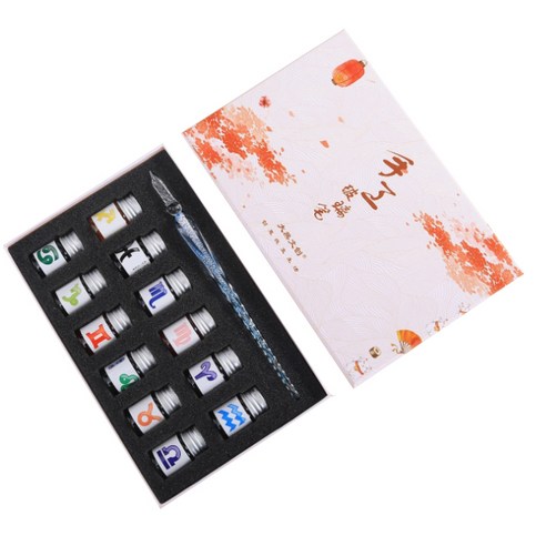 멜팅홈 블라썸 크리스탈 유리 만년필 세트, 0.5mm, A-11