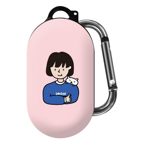 아이무이 너랑나랑 갤럭시버즈 시즌2 케이스, 단일 상품, 소녀핑크
