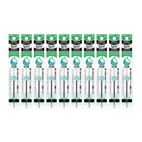 제브라 유성펜 리필심 프레필 EK 스라리 0.5mm, 그린, 10개입