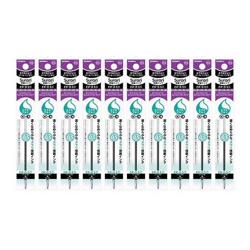 제브라 유성펜 리필심 프레필 EK 스라리 0.5mm, 퍼플, 10개입