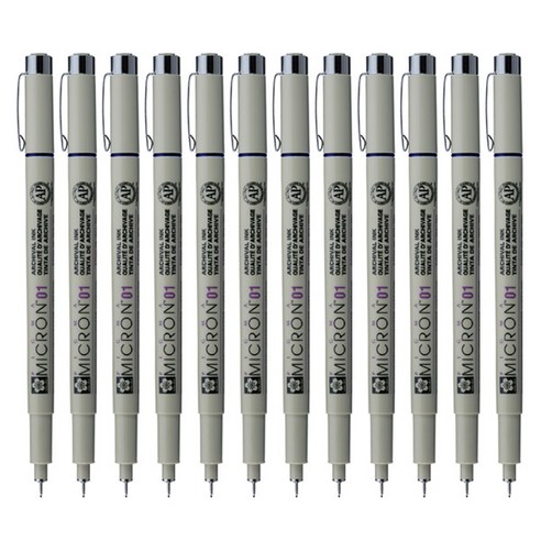 SAKURA 피그마 마이크론 01 젤잉크펜 0.25mm, 블루, 12개입