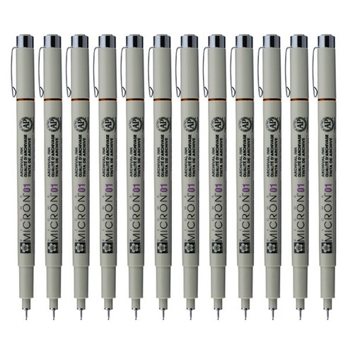 SAKURA 피그마 마이크론 01 젤잉크펜 0.25mm, 오렌지, 12개입