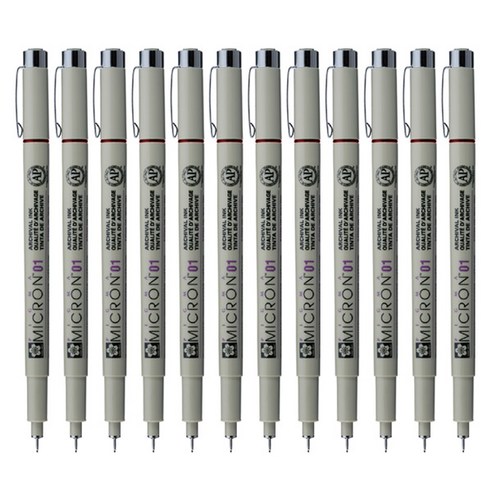 SAKURA 피그마 마이크론 01 젤잉크펜 0.25mm, 레드, 12개
