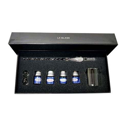 베이블퓨어리 크리스탈 만년필 프리미엄세트, 0.5~0.6mm, 블랙