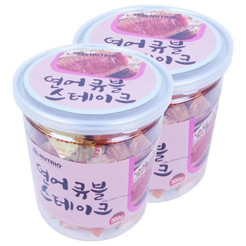 뉴트리오 스테이크 반려견 간식, 연어큐블맛, 2개입