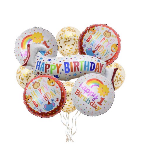파티데코 레인보우친구 생일파티 풍선장식세트, 오렌지, 1세트