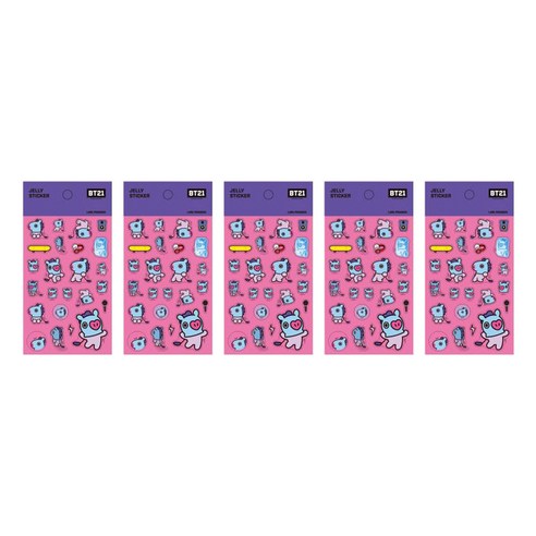 라인프렌즈 BT21 젤리 스티커, 망, 5개입