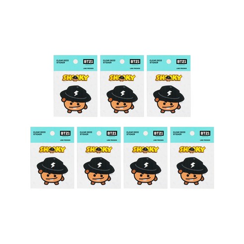 라인프렌즈 BT21 클리어 데코 스티커 2탄, 슈키, 7개입