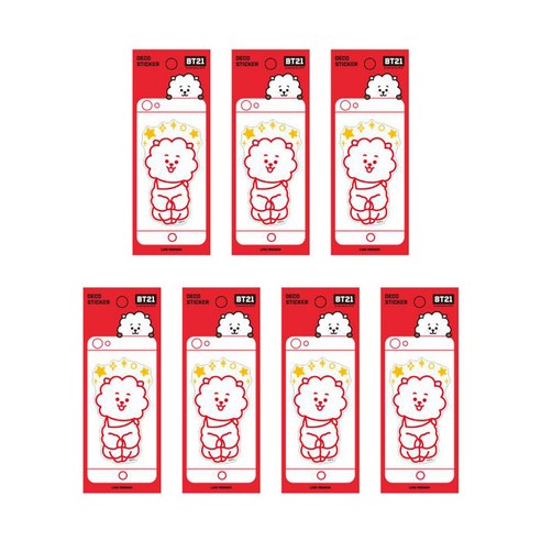 라인프렌즈 BT21 데코 스티커 모바일, 알제이, 7개입