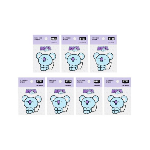라인프렌즈 BT21 클리어 데코 스티커 2탄, 코야, 7개입