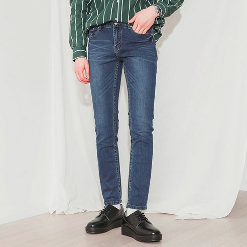 제이에이치스타일 남성용 사계절 워싱 스판 데님 청바지