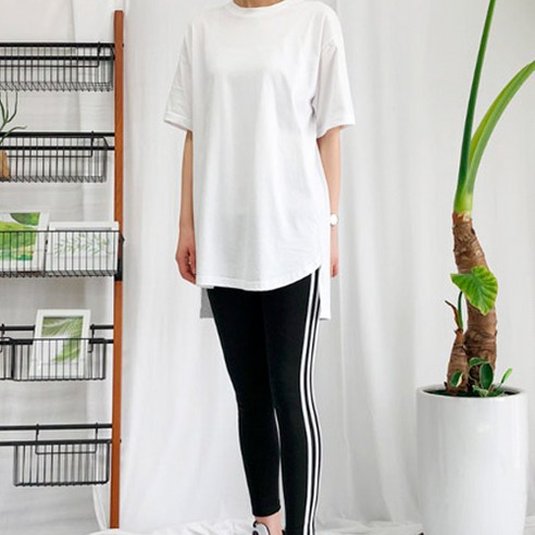 제이에이치스타일 롱 트임 레이어드 반팔 티셔츠 JHTB684JH S~3XL