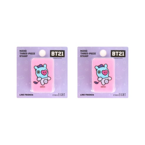라인프렌즈 BT21 3단 스탬프 2p, 망, 혼합 색상