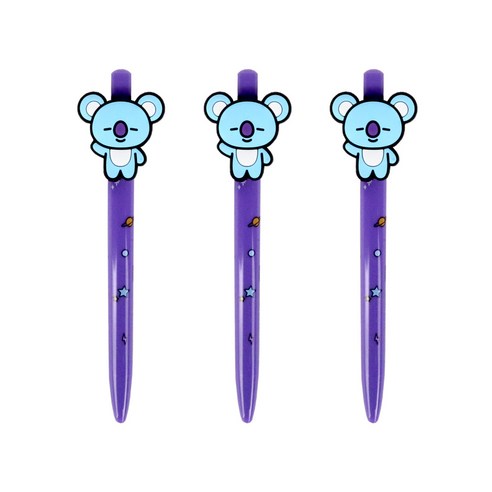 라인프렌즈 BT21 피규어젤펜 0.5mm, 코야, 3개