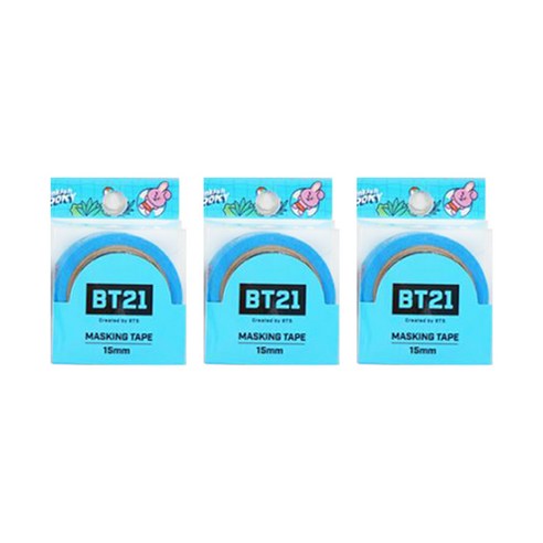 라인프렌즈 BT21 마스킹테이프 15mm, 쿠키, 3개