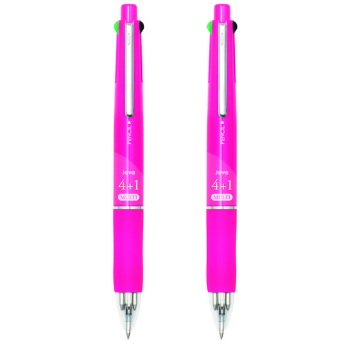 자바펜 제트 4 + 1 멀티펜 0.7mm, 핫핑크, 2개