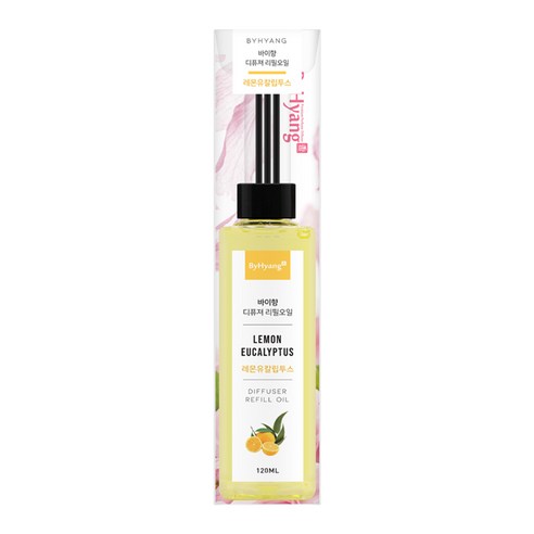 바이향 홈 디퓨저 리필오일 120ml + 섬유스틱 5p, 레몬유칼립투스