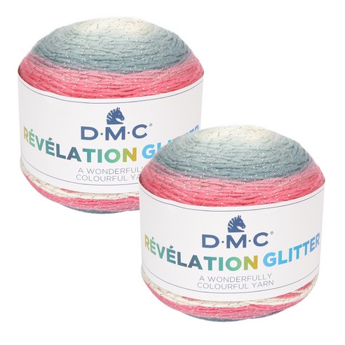 DMC 레볼레이션 글리터 뜨개실 2p, 500번, 250m