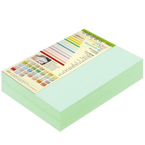 종이문화 두꺼운양면카드지 레인보우카드 No.14 블루, A4, 200매