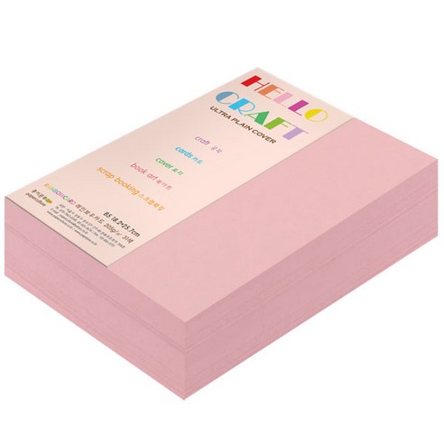 종이문화 두꺼운양면카드지 레인보우카드 No.24 핑크, B5, 240매