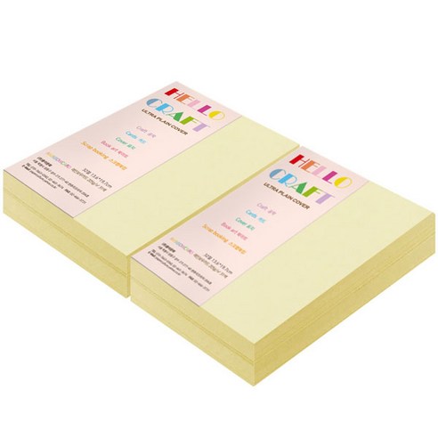 종이문화 두꺼운양면카드지 레인보우카드 No.01 레몬, 32절, 440매