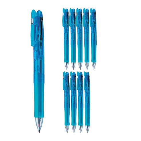 제브라 클립온 2C 멀티펜 0.7mm, 라이트블루, 10개