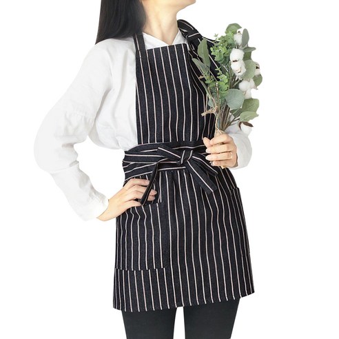 까사베르데 리지 앞치마, 네이비 스트라이프, 1개