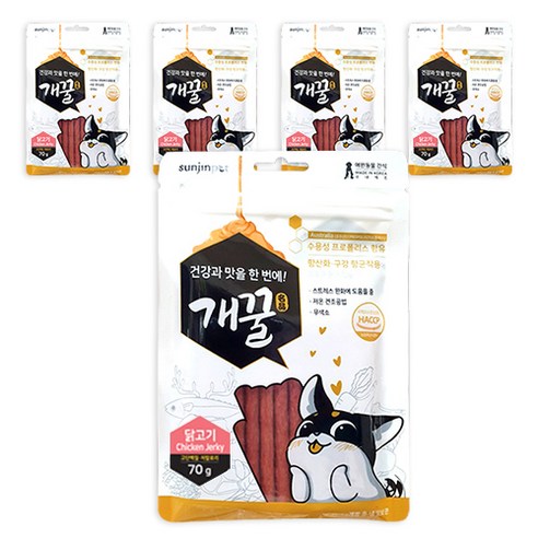 에이치디씨 개꿀 프로폴리스져키 강아지간식 70g, 닭고기, 5개