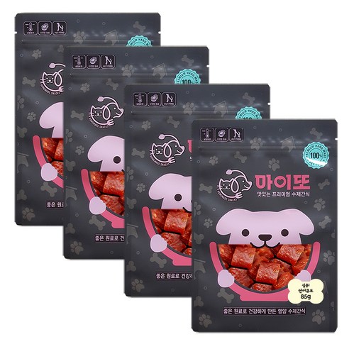 마이또 심쿵 반려견 국내산 수제간식, 연어큐브맛, 4개입