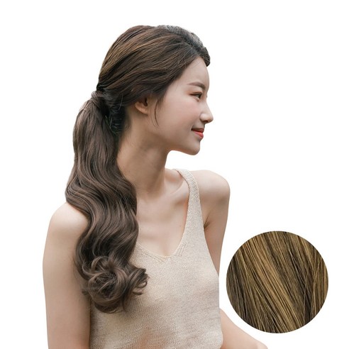 가발매니아 포니테일 올림머리 가발 플럼, 바닐라카키, 1개