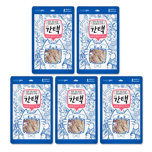간택 고양이간식 생선살 30g, 게맛살슬라이스, 5개