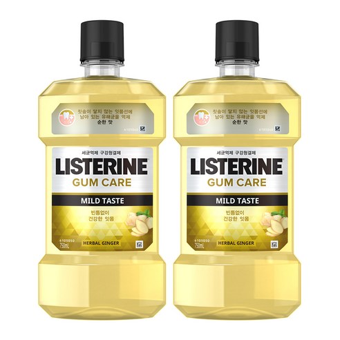 리스테린 검케어 마일드 구강청결제, 750ml, 2개