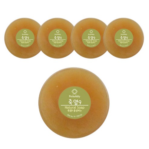 프로버블리 죽염 중성비누, 110g, 5개