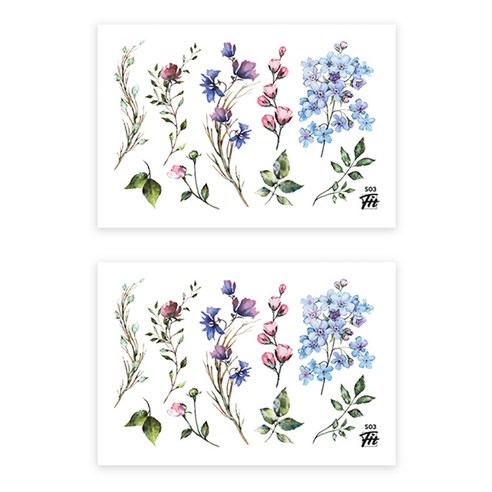 타투에이전트 타투핏 데일리 타투 스티커 SMALL TATTOO, S03 YOUR FLOWER, 2개