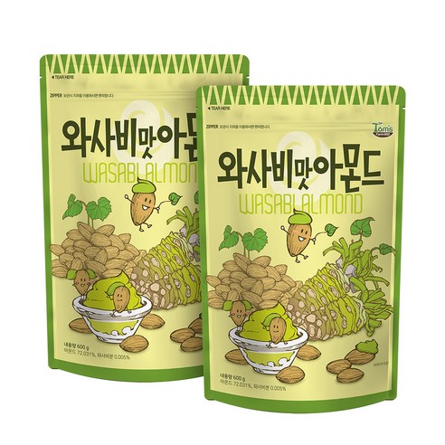 탐스팜 와사비맛아몬드, 600g, 2개