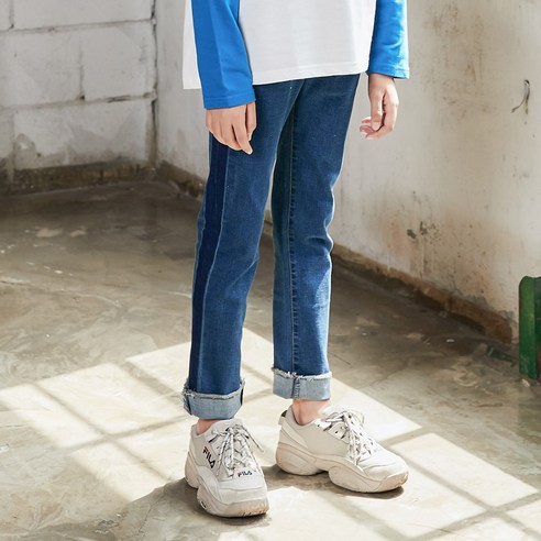 제이알주니어 아동용 투톤워싱일자팬츠